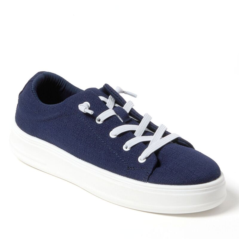 ディアフォームズ レディース シューズ スニーカー スピード競技 Dearfoams Mabel Woven Lace-Up Women\u0027shoes Navy 米国海軍