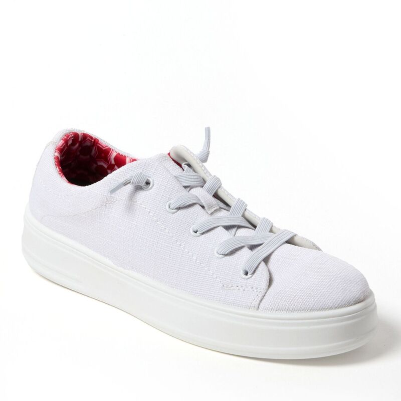 ディアフォームズ レディース シューズ スニーカー レース Dearfoams Mabel Woven Lace-Up Women'shoes White ホワイト