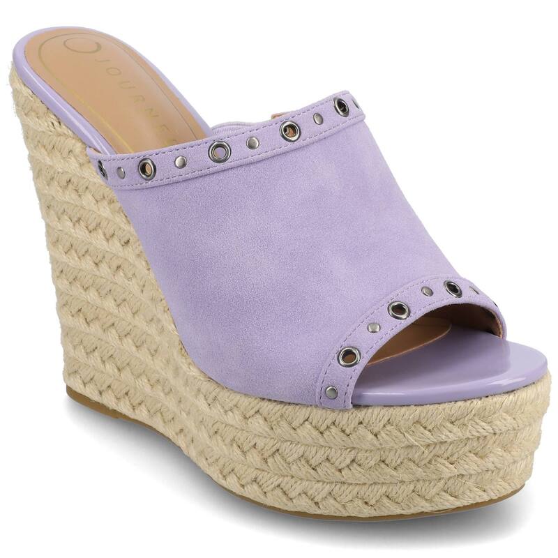 ジャーニー レディース シューズ サンダル プラットフォーム Journee Yari Women's Platform Espadrille Wedge Sandals Lilac ライラック
