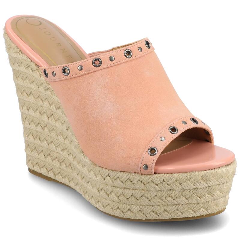 ジャーニー レディース シューズ サンダル プラットフォーム Journee Yari Women's Platform Espadrille Wedge Sandals Pink ピンク