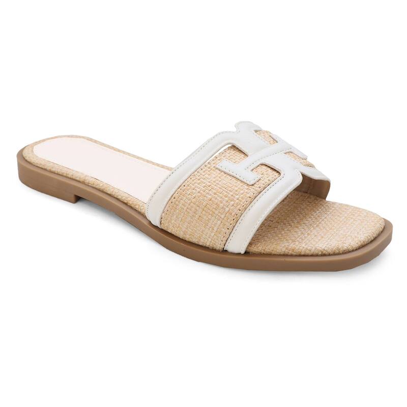 ヨキ レディース シューズ サンダル Yoki Slide Raffia H-Band Upper Women'sandals White ホワイト｜ReVida 店 9,865円
