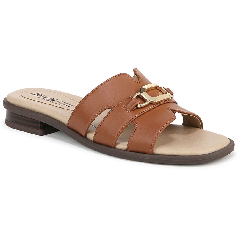 ライフストライド レディース シューズ サンダル LifeStride Royaltybit Women'slide Sandals Tan Faux Leather タン