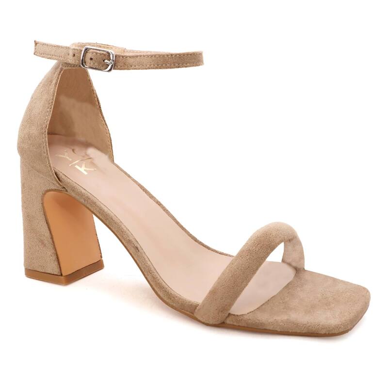 ヨキ レディース シューズ パンプス サンダル ヒール Yoki Selina-11 Women's Casual Open Toe Block Heel Sandals Beige ベージュ｜ReVida 店
