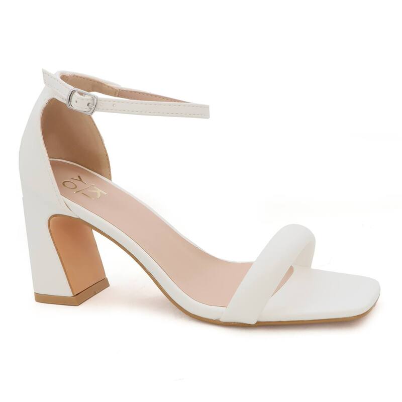 ヨキ レディース シューズ パンプス サンダル ヒール Yoki Selina-11 Women's Casual Open Toe Block Heel Sandals White ホワイト｜ReVida 店