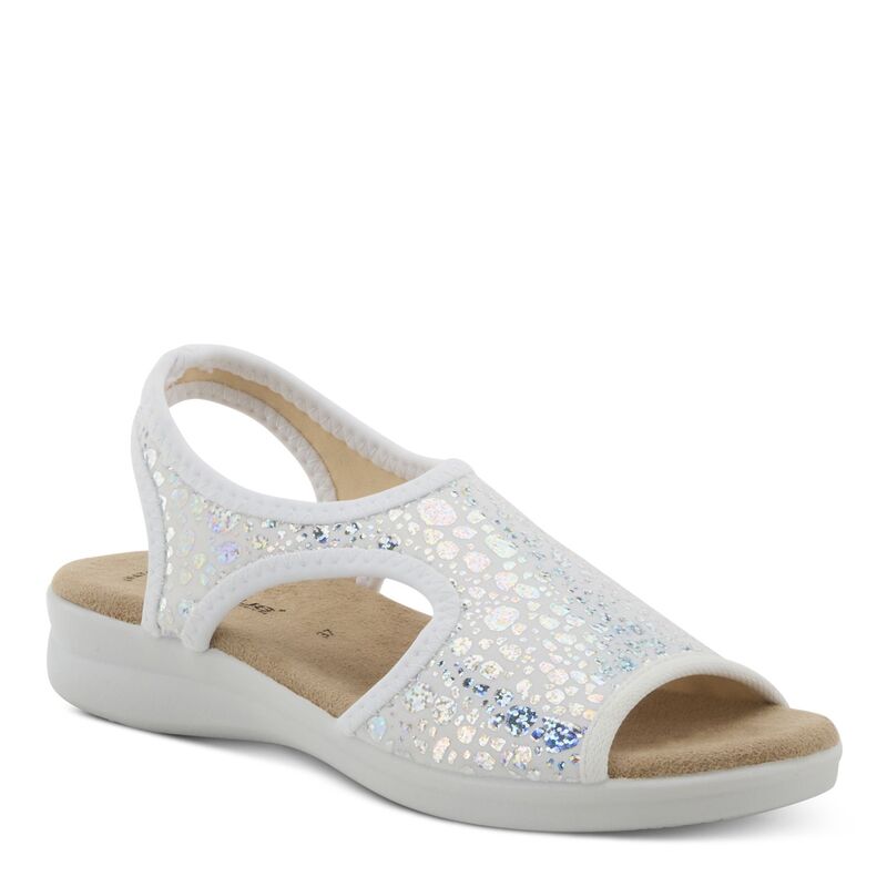 フレクサス レディース シューズ サンダル アンクル Flexus by Spring Step Flexus Nyaman-Crackle Women's Ankle Strap Sandalsilver シルバー