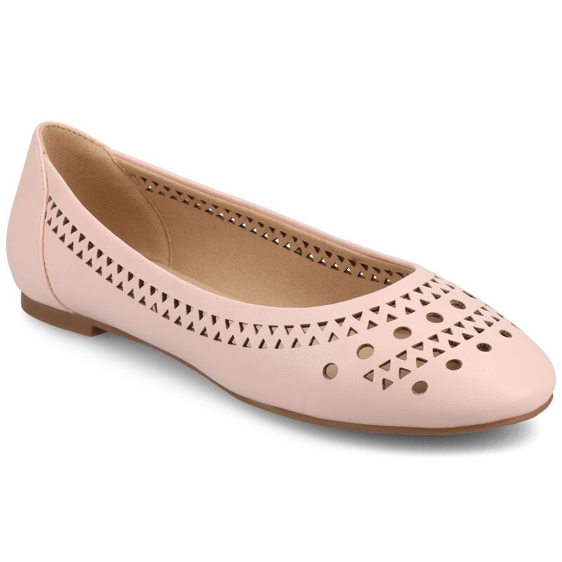 ジャーニー レディース シューズ サンダル カットアウト Journee Kamrah Women's Cut Out Round Toe Dress Flats Pink ピンク｜ReVida 店