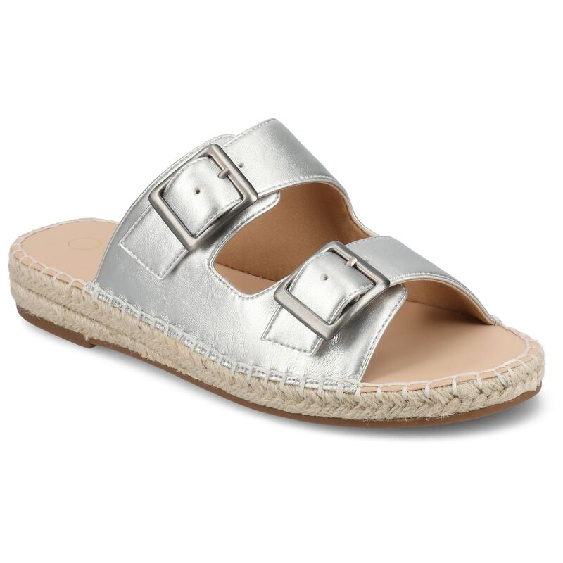 ジャーニー レディース シューズ サンダル Journee Women's Tresah Double Strap Espadrille Sandalsilver シルバー
