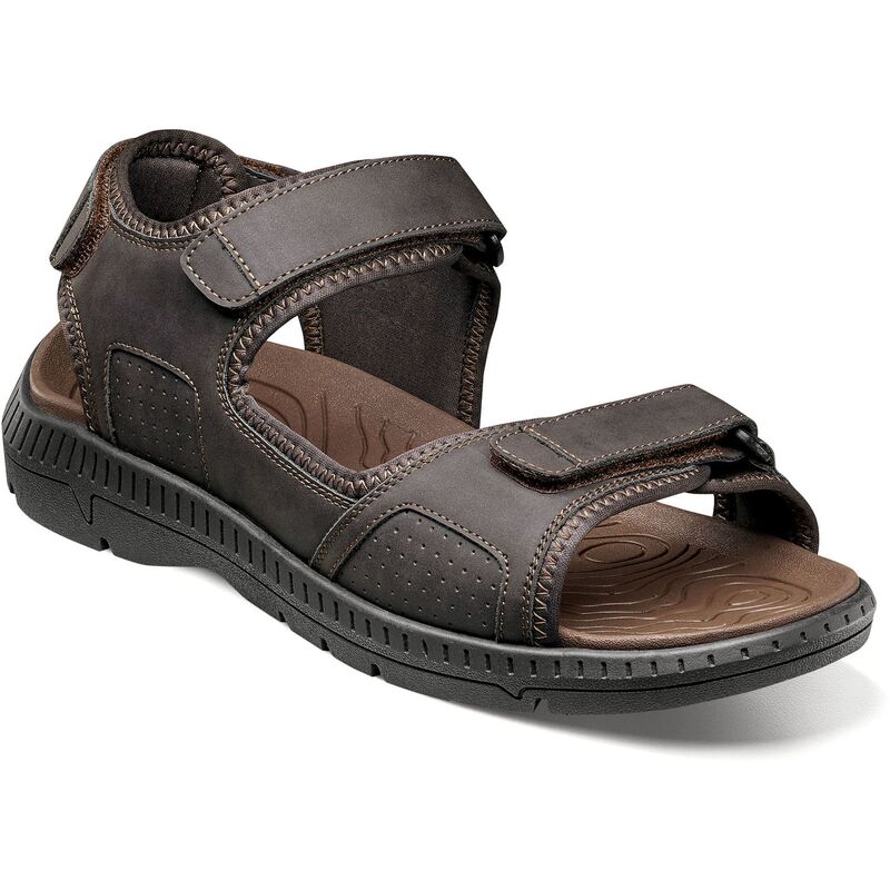 ノンブッシュ メンズ シューズ サンダル Nunn Bush Laguna Men's 3-Strap River Sandals Brown ブラウン