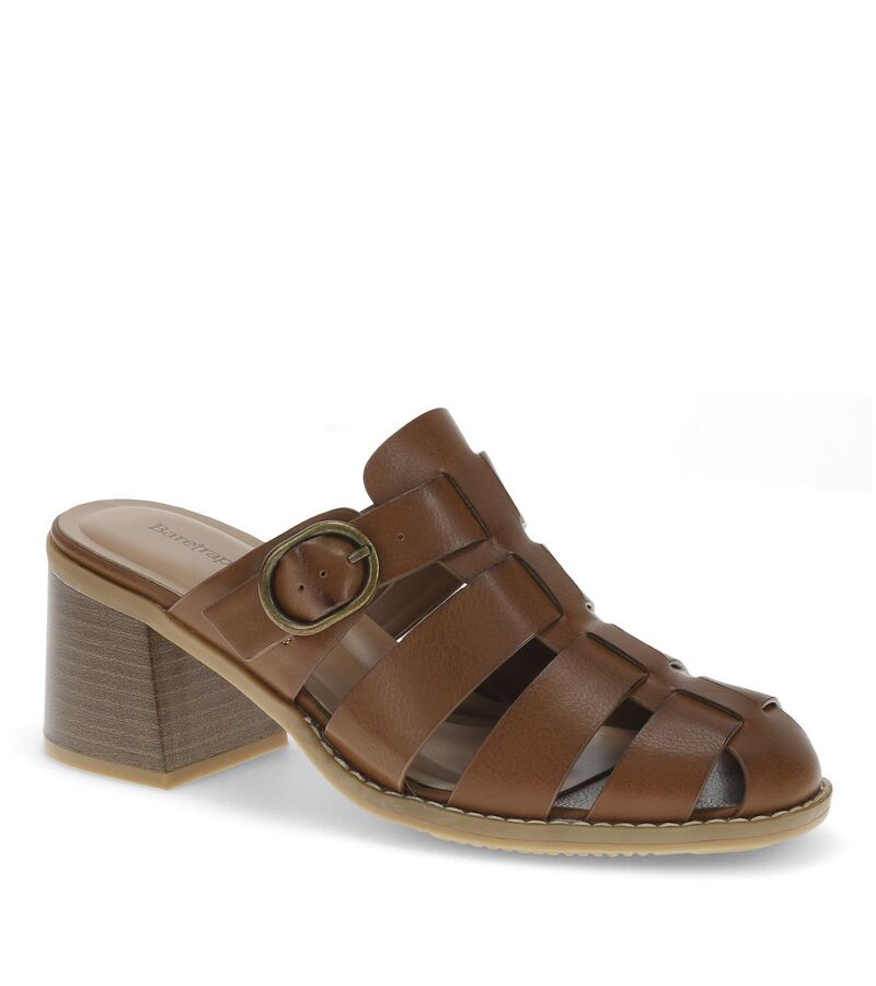 ベアトラップス レディース シューズ サンダル ヒール Baretraps Whitnie Women's Block Heel Sandals Dark Beechnut