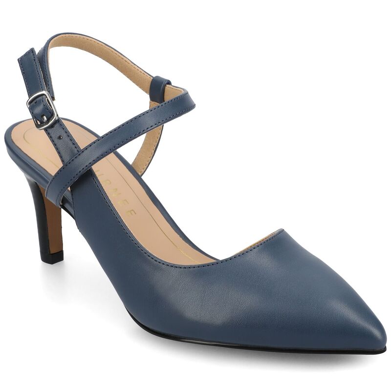 ジャーニー レディース シューズ パンプス アンクル Journee Women's Crossover Ankle Strapointed Toe Pumps Navy ネイビー
