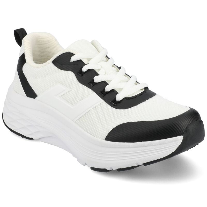 周遊 レディース シューズ スニーカー スピード競技 Journee Marshel Women\u0027s Casualace-Up Sneakers White Black 白いこと