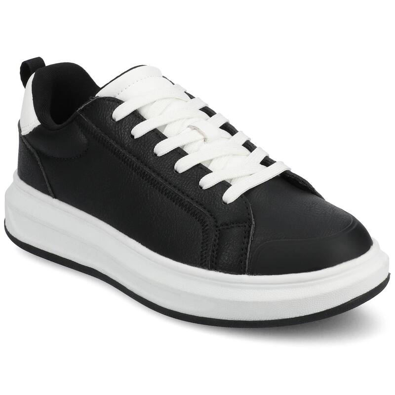 周遊 レディース シューズ スニーカー スピード競技 Journee Meeya Women\u0027s Casualace-Up Sneakers Black 黒いこと