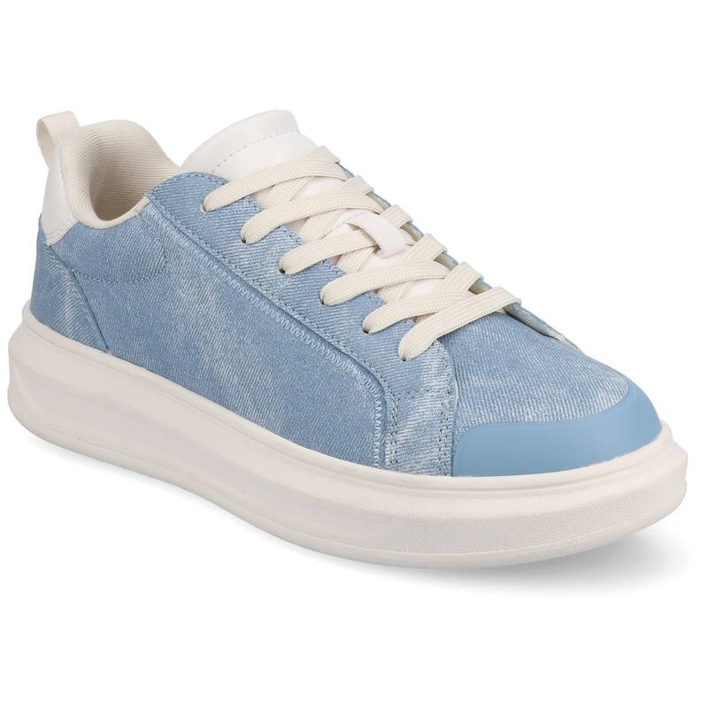 周遊 レディース シューズ スニーカー スピード競技 Journee Meeya Women\u0027s Casualace-Up Sneakers Denim ジーンズ
