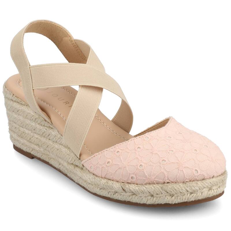 ジャーニー レディース シューズ サンダル プラットフォーム Journee Ashlee Women's Platform Espadrille Wedge Sandals Pink ピンク