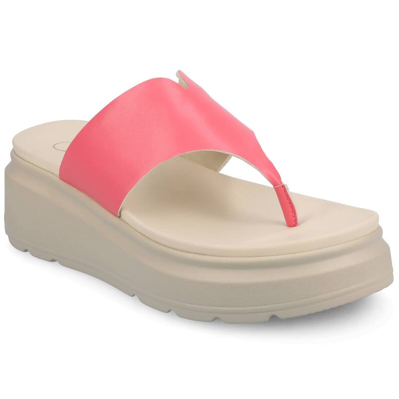 ジャーニー レディース シューズ サンダル Journee Carah Wedge Thong Flip Flop Women'sandals Coral コーラル 11,825円