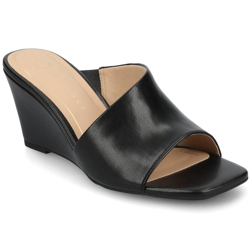 ジャーニー レディース シューズ サンダル Journee Clementine D'Orsay Women's Wedge Sandals Black ブラック