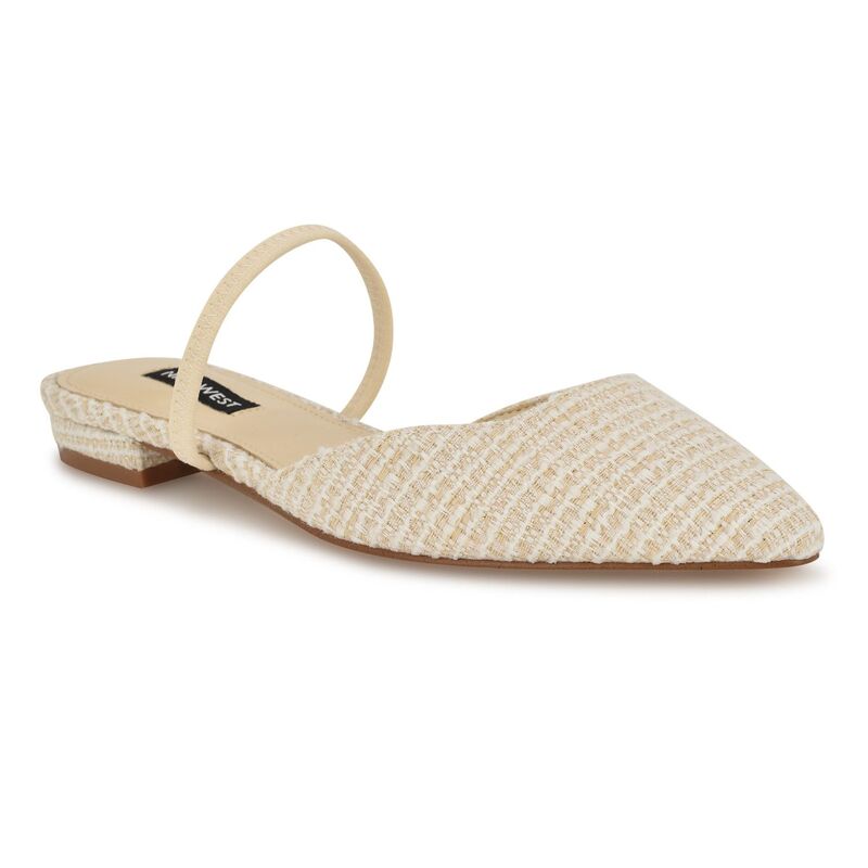 ナインウェスト レディース シューズ サンダル Nine West Gorga Pointy Toe Slip-On Women's Dress Flats Cream クリーム