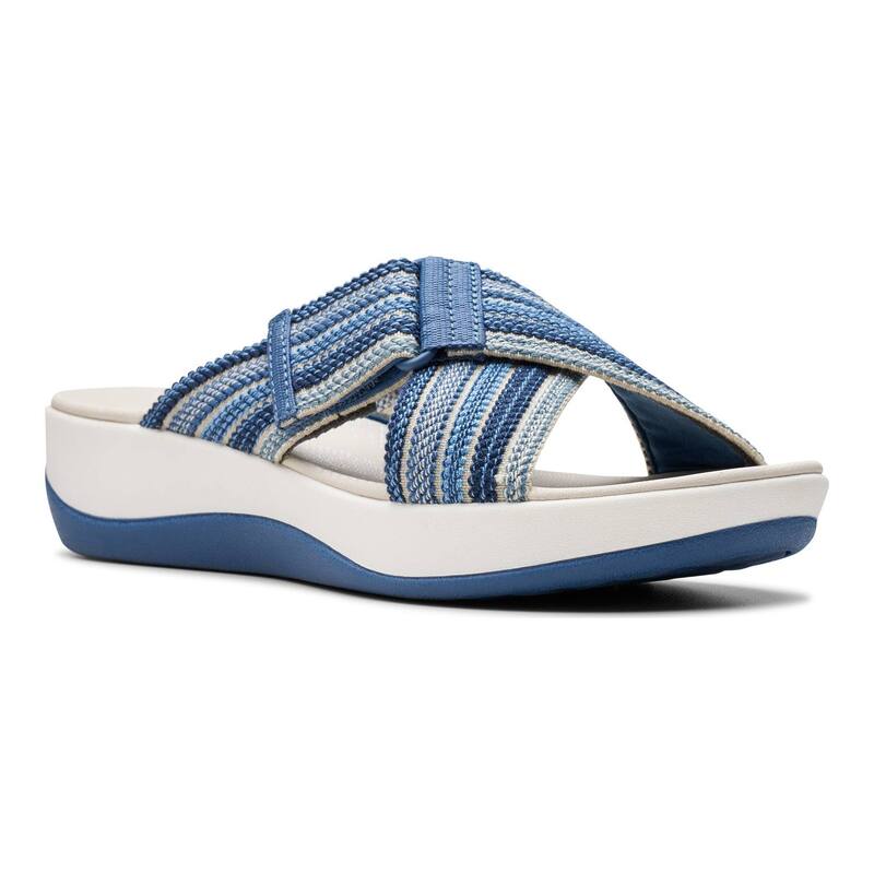 クラークス レディース シューズ サンダル Clarks Cloudsteppers Arla Wave Women'slide Sandals Blue Combi ブルー