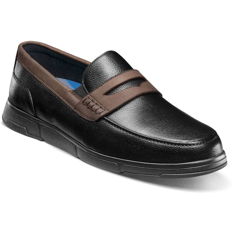ノンブッシュ メンズ シューズ スリッポン・ローファー Nunn Bush Luca Men's Moc Toe Penny Loafers Black Multi ブラック|ReVida 店