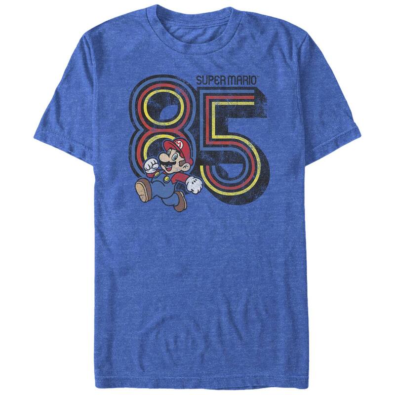 アニメキャラクター メンズ トップス Tシャツ トール グラフィック Licensed Character Big & Tall Super Mario Bros Running Plumber 85 Graphic Tee Royal Heather ヘザー