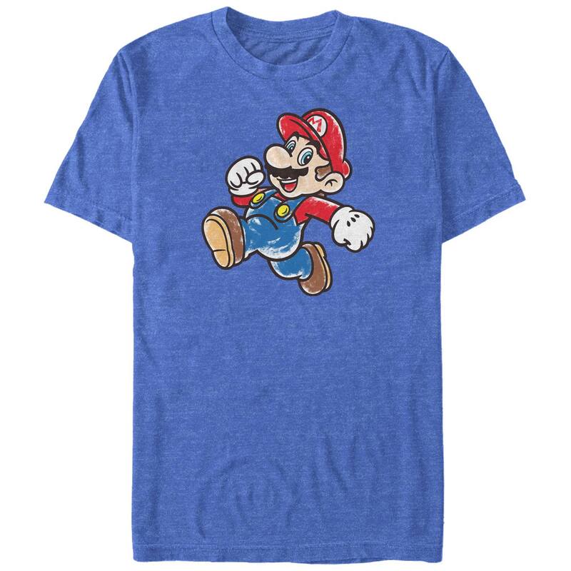 アニメキャラクター メンズ トップス Tシャツ トール グラフィック Licensed Character Big & Tall Super Mario Bros Jumping Draw Graphic Tee Royal Heather ヘザー