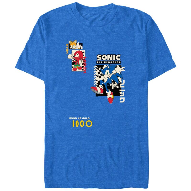 アニメキャラクター メンズ トップス Tシャツ トール グラフィック Licensed Character Big & Tall Sonic And Friends Poster Graphic Tee Royal Heather ヘザー