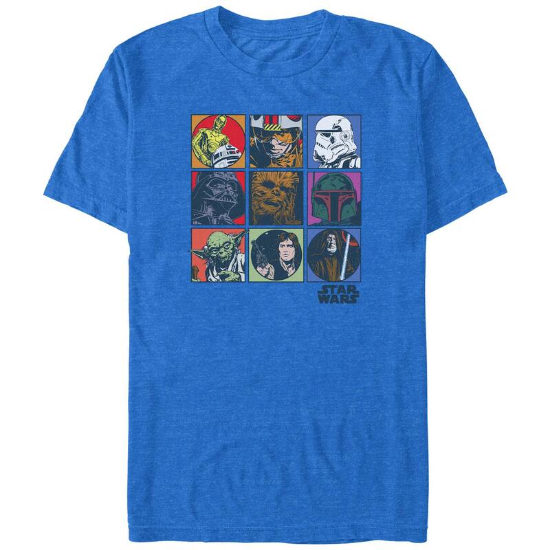 アニメキャラクター メンズ トップス Tシャツ ヴィンテージ トール グラフィック Licensed Character Big & Tall Star Wars Pop Art Vintage Portraits Graphic Tee Royal Heather ヘザー