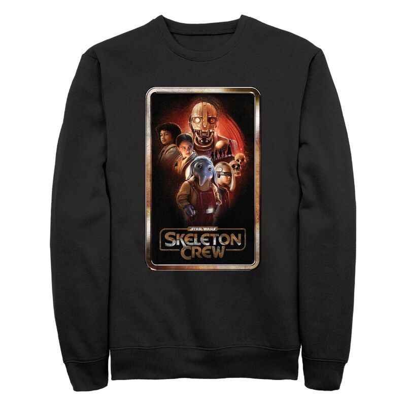 はやりっ子 ウォーズ メンズ トップス ティーシャツ 流汗 フリース Men\u0027star Warskeleton Crew Characters Poster Fleece Sweatshirt Black 黒いこと メンズファッション-Tシャツ・カットソー-トップス