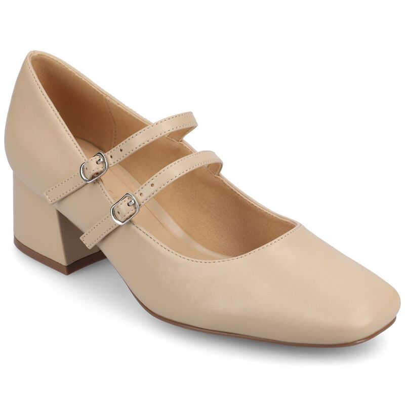 ジャーニー レディース シューズ パンプス レザー フェイクレザー Journee Nally Women's Tru Comfort Foam Faux Leather Mary Jane Pumps Beige ベージュ