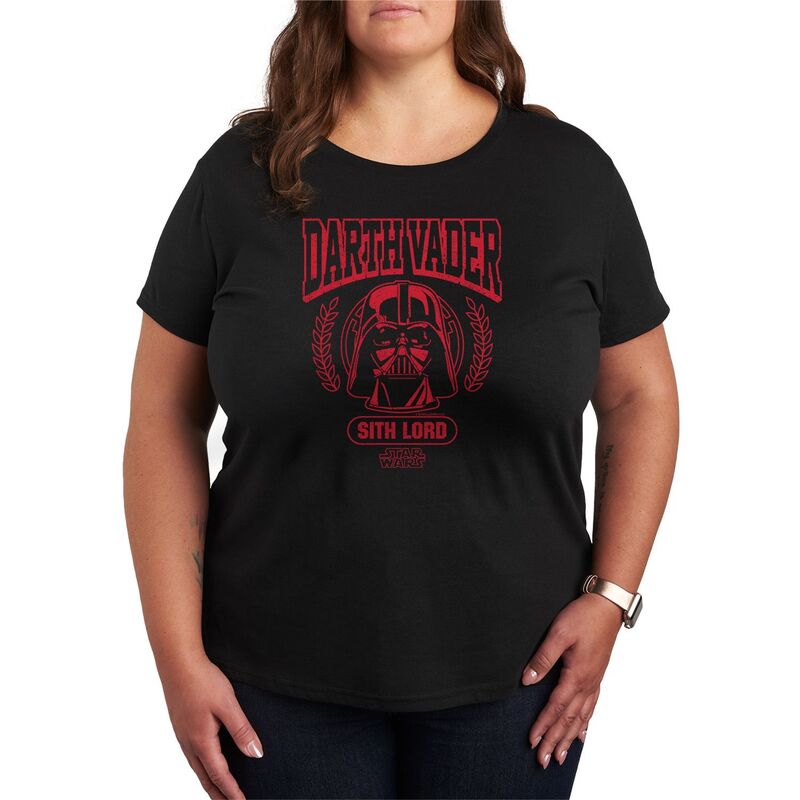 スター ウォーズ レディース トップス Tシャツ プラスサイズ グラフィック Plusize Star Wars Darth Vader Collegiate Graphic Tee Black ブラック
