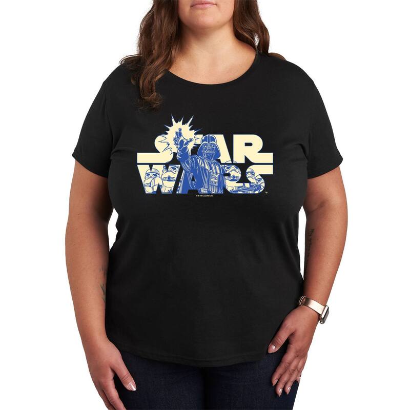 スター ウォーズ レディース トップス Tシャツ プラスサイズ エンパイア ロゴ グラフィック Plusize Star Wars Logo Empire Graphic Tee Black ブラック