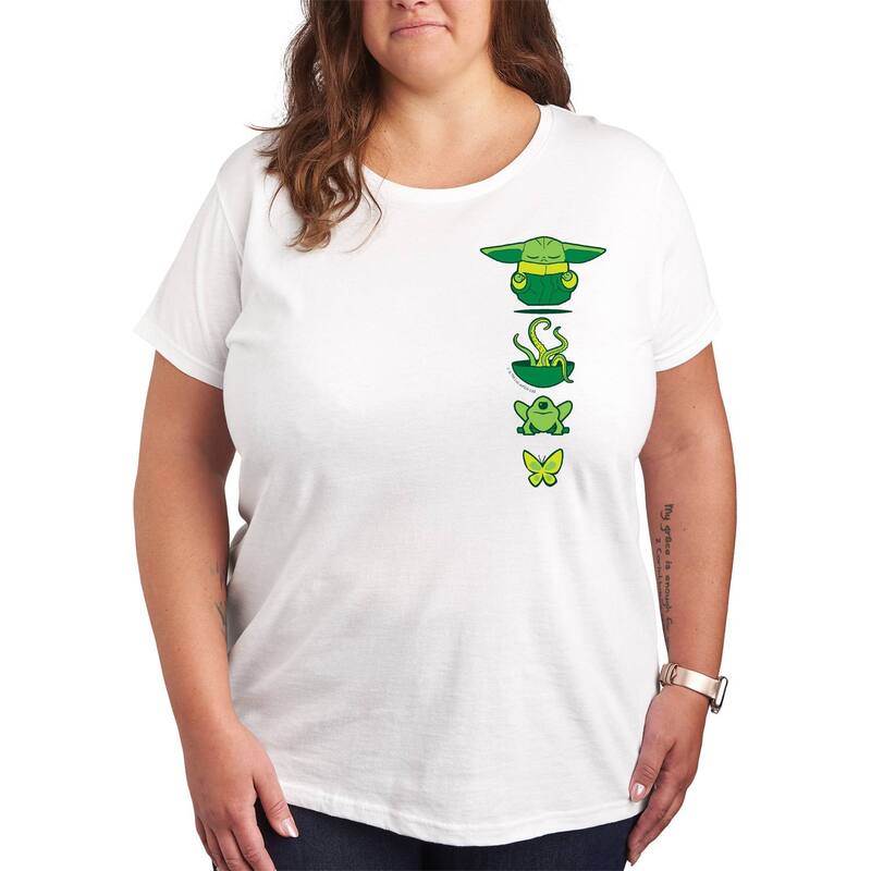 スター ウォーズ レディース トップス Tシャツ プラスサイズ グラフィック Star Wars Plusize The Mandalorian Grogu Icons Graphic Tee White ホワイト