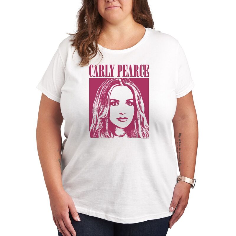 アニメキャラクター レディース トップス Tシャツ プラスサイズ グラフィック Licensed Character Plusize Carly Pearce Portrait Graphic Tee White ホワイト