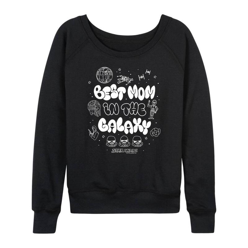 スター ウォーズ レディース トップス Tシャツ パイル Women'star Wars Best Mom In The Galaxy French Terry Long Sleeve Tee Black ブラック