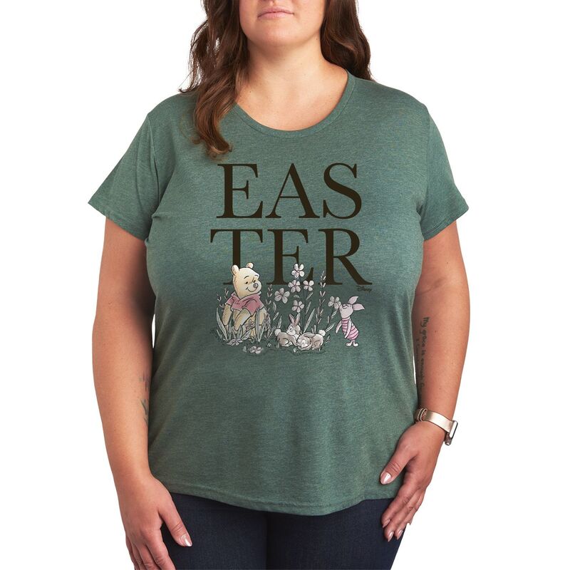 ディズニー レディース トップス Tシャツ プラスサイズ グラフィック Disney's Winnie The Pooh Plusizeaster Graphic Tee Heather Juniper ヘザー