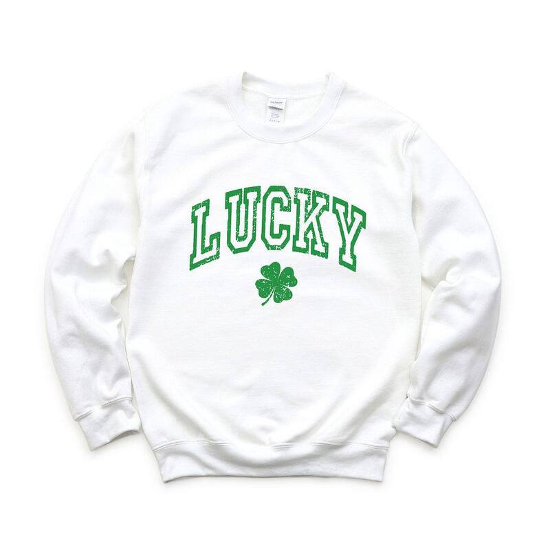 Simply Sage Market レディース トップス Tシャツ スウェット Simply Sage Market Lucky Clover Distressed Sweatshirt White ホワイト