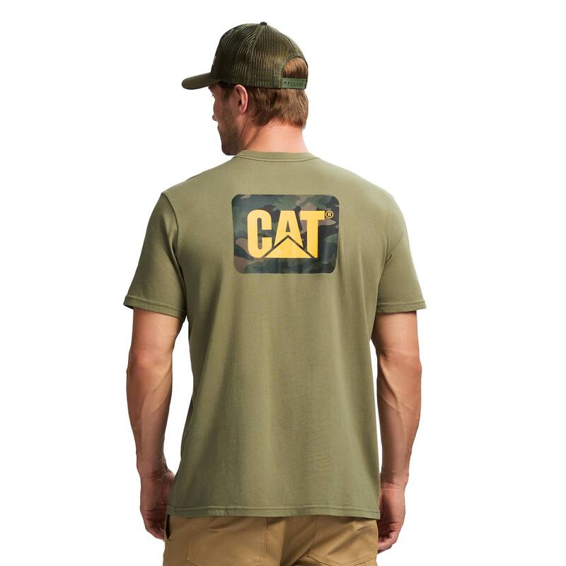 キャタピラー メンズ トップス Tシャツ ロゴ グラフィック Men's Caterpillar Heavyweight Cat Graphic Logo Tee Tea