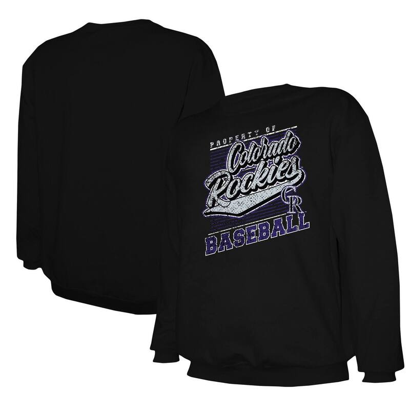 スティッチーズ メンズ トップス Tシャツ スウェット Men'stitches Black Colorado Rockies Pullover Sweatshirt Rck Black ブラック