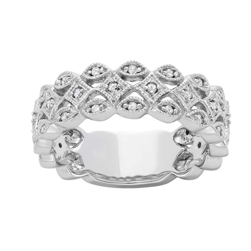 アンブランデッド レディース アクセサリー リング Unbranded 10k White Gold 1/5 Carat.W. Diamond Band Ring White ホワイト