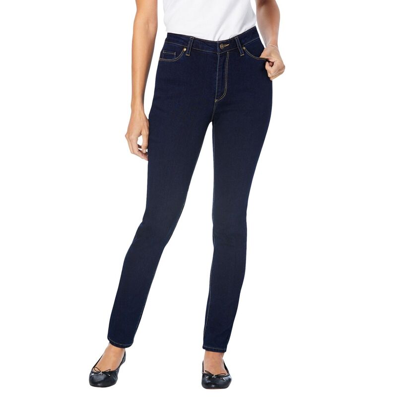 ウーマン ウィズイン レディース ボトムス デニムパンツ プラスサイズ Woman Within Women's Plusize Comfort Curve Slim-Leg Denim Jean Indigo インディゴ