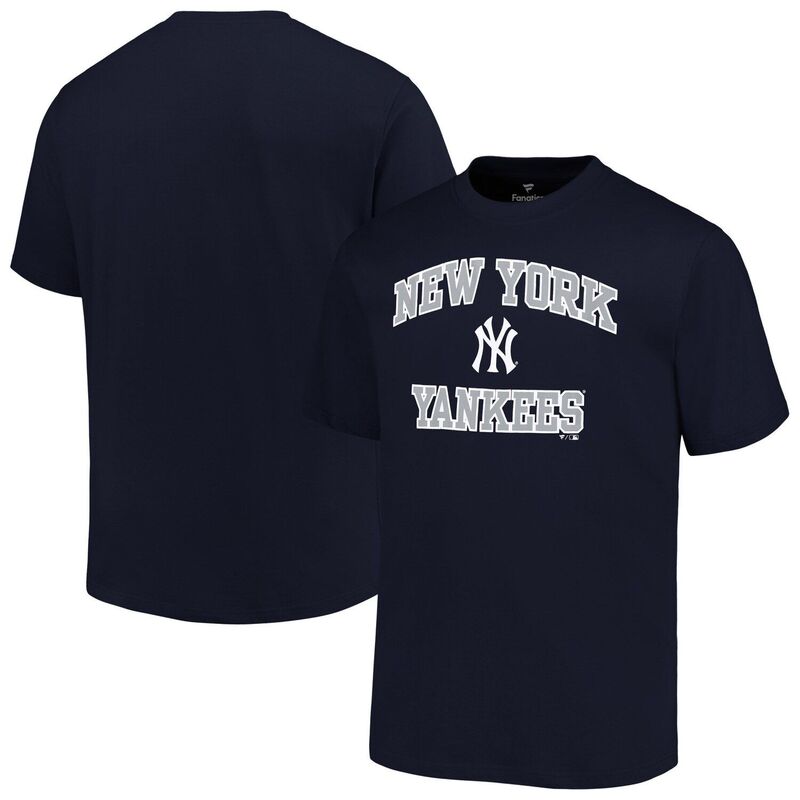 プロファイル メンズ トップス Tシャツ トール Men's Profile Navy New York Yankees Big & Tall Heart & Soul T-Shirt Ynk Navy ネイビー｜ReVida 店