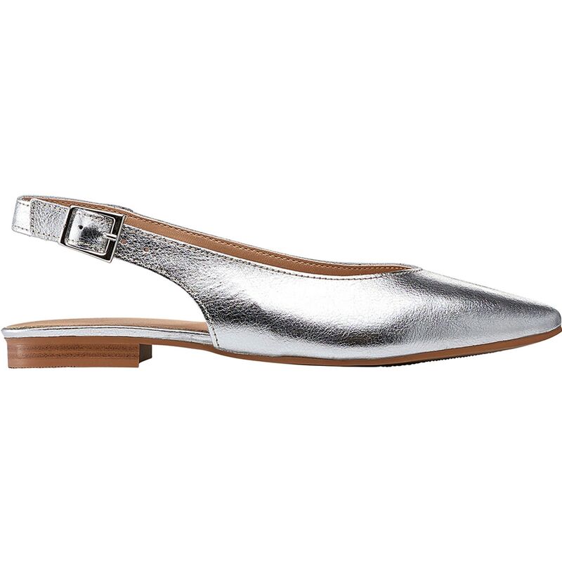Ellos レディース シューズ サンダル ellos Women's (Wide Widths Available) Slingback Flatsilver Metallic シルバー｜ReVida 店