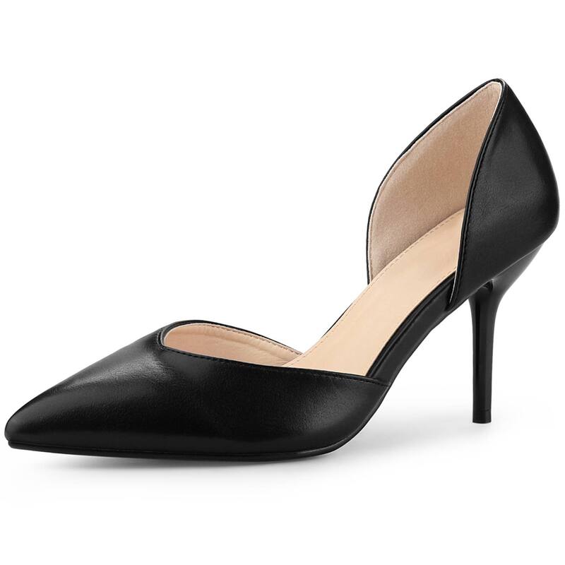 アレグラ ケー レディース シューズ パンプス ヒール ALLEGRA K Women's Closed Pointed Toe Slip on Stiletto Higheel Dress Pump Shoes Black ブラック