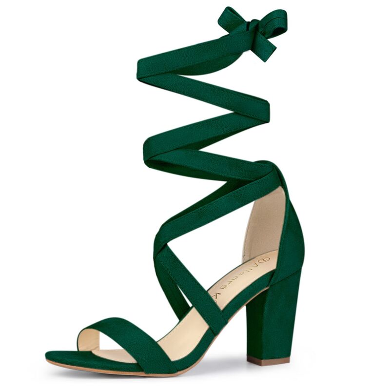 アレグラ ケー レディース シューズ パンプス サンダル レース ヒール ALLEGRA K Women's Lace Up Block Heelsandals Green グリーン 13,485円