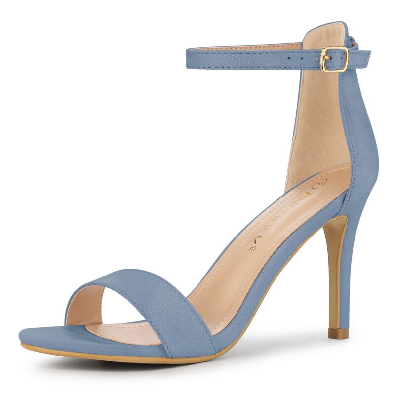 アレグラ ケー レディース シューズ パンプス サンダル スエード アンクル ヒール ALLEGRA K Women'suede Ankle Strap High Stiletto Heel Sandals Haze Blue ブルー