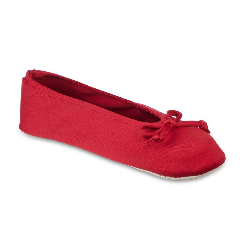 アイソトナー レディース シューズ サンダル サテン isotoner Satin Women's Ballerina Slippers Chili Pepper