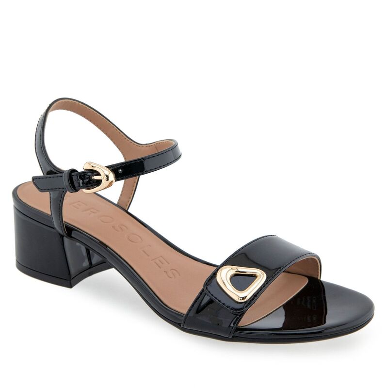 エアロソールズ レディース シューズ パンプス サンダル ヒール Aerosoles Cairo Women's Block Heel Sandals Black Patent ブラック 13,110円