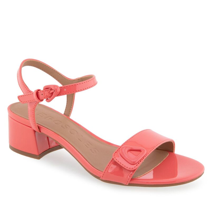 エアロソールズ レディース シューズ パンプス サンダル ヒール Aerosoles Cairo Women's Block Heel Sandals Coral Patent コーラル