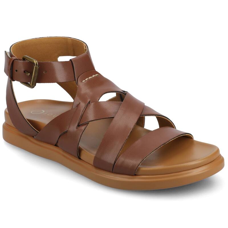 ジャーニー レディース シューズ サンダル Tシャツ Journee Mistee Women'strappy Sandals Cognac｜ReVida 店