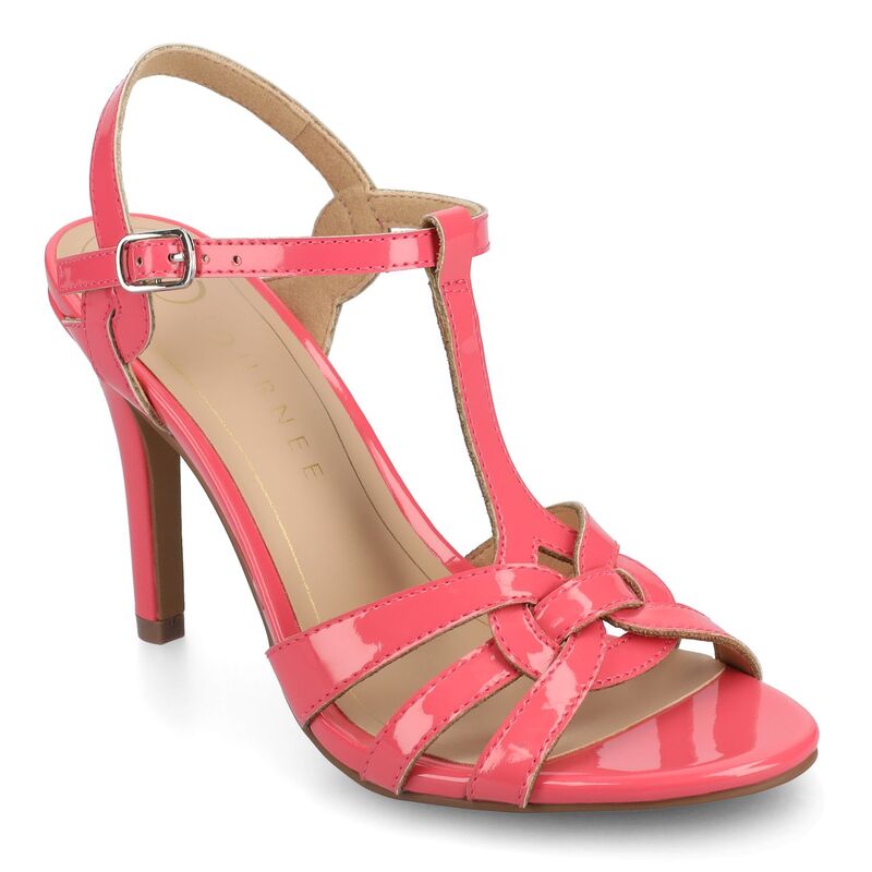 ジャーニー レディース シューズ サンダル Journee Valry Woven T-Strap Women's Dressandals Patent Coral コーラル
